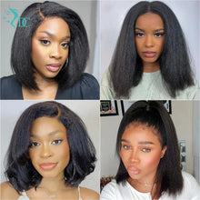 4c Hairline Kinky Straight Bob Human Hair Wig 4c Kinky Edges Curly Baby Hair Short Bob 13x4 Lace Frontal Wigs 4x4 Closure Wigs