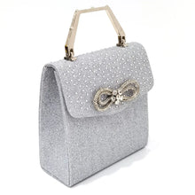 Women's Rhinestone Bow Side Italian Party Shoes And Bags Set