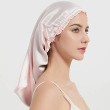 100% Mulberry Silk Sleep Cap for Long Hair Bonnet with Soft Elastic Band for Woman Hair Care