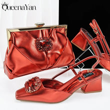 Queena Yan High-end Matching! Elegant Women's Shoes and Bag Shiny Big Rhinestone Wedding OL Luxury Fashion Shoes Good Quality