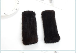 2025 New Brand Style Top Quality Women's 100% Winter Warm Real Mink Fur Knitted Half Finger Gloves Girls Typing Mittens