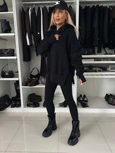 2024 Autumn and winter new casual loose solid color printed hoodie set home clothing 2-piece pantsuit women's clothes