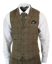 Men's Suit Plaid Two Button Jacket Vest&Pants