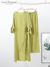 Casual Pants Set Women Loose Irregular O-neck Half Sleeves Pullover  Wide Leg Pants Sets Female Spring Summer Stylish Suit Lady