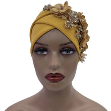 Elegant African Turban Cap with Shiny Rhinestone Ready to Wear Nigeria Auto Gele Headtie Party Women's Head Wrap Bonnet Turbante