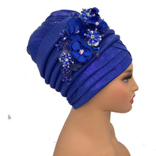 2024 New African Women's Turban Cap Nigeria Auto Gele Headtie Already Made Wedding Geles Female Head Wraps with Diamond Flower