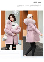Women's Long Fashionable Hooded Winter Fur Collar Jacket
