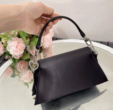 Fashion Heart Rhinestone Women Handbags Luxury Satin Evening Bags for Women Diamonds Designer Shoulder Bag Silk Wedding Clutch