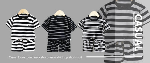 Korean version of childrens pajamas set silk satin long sleeve top+trousers two -piece male baby girl cartoon solid color set