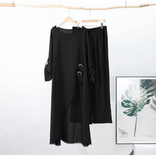 Casual Pants Set Women Loose Irregular O-neck Half Sleeves Pullover  Wide Leg Pants Sets Female Spring Summer Stylish Suit Lady