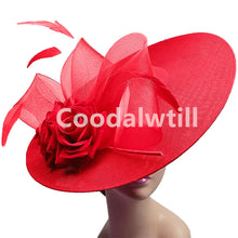 Big Flower Fascinators Hat Headpiece Women Kentucky Church Millinery Cap Ladies Derby Feather Pillbox Fascinator Hats