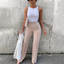 Female Casual Solid Pants Fashion High Waist Flare Pants Lady Office Elegant Long Pants For Women Spring Summer Womens Clothing