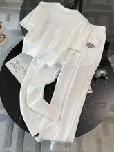 2025 Fashion Leisure Sports Set Summer New Style Aging Reduction Short Sleeve Wide Leg Pants Two Piece Set Pant Sets Short Se