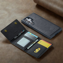 DG.Ming RFID Blocking Retro Flip Leather Case For Samsung Galaxy S25 S24 S22 S23 Ultra S24 FE Wallet Magnetic Cover Detachable