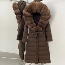 Real Fox Fur Collar Puffer Jacket Duck Down Thuck Coat For Women