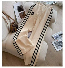 Spring and Autumn Leisure Fashion Sports Set New High end Western Style Coat Wide Leg Pants Two piece Set pant sets women pants