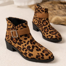 Women's High Heels Track Design Leopard Print Boots