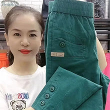 New 2024 Korean Women's pants Autumn High Waist Cotton Hemp Casual Slim High Waist Pants Female Loose Harun pants Ladies Trouser