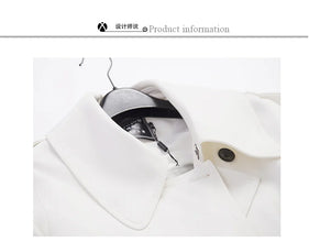 Women's Spring Autumn Fashionable Double-breasted Long Sleeve Coat