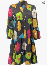 Autumn Women's New Loose Fashionable Printed Long Sleeved Sexy V-neck Single Breasted Shirt Big Swing Half Body Jumpsuit