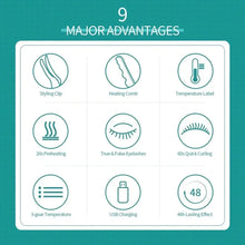 Electric Heated Eyelash Curler USB Rechargeable Eyelashes Quick Lasting Curling Comb&Clip Dual Use Makeup Eyelash Curler