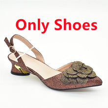 Ladies Shoe and Bag Set Latest Designers Luxury Italian Party Shoes and Bag Set for Women Rhinestone Wedding Bride Shoes Woman