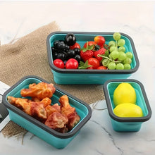 1/4pcs Collapsible Silicone Food Storage Container Stackable Space Saving Lunch Box Microwaveable Foldable Kitchen Accessories