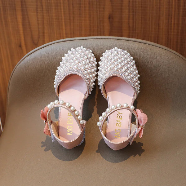 Girls Sandals Fashion Summer New Sequin Princess Shoes Bow Children's Sandals Non-slip Kids Performance Shoes J281