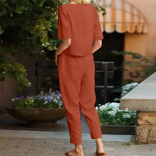 Casual Elegant Ladies 2 Piece Sets Fashion Spring Cotton Linen Women's Tracksuit Suit Long Sleeve Top Loose Pants Set Female