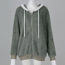 Women's Winter Fashionable Hooded Fleece Solid Color Jacket