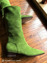 Fashion Knee Length Women's Frosted Leather Long Boots