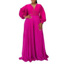 Autumn Dashiki African Clothes for Women African Long Sleeve V-neck Polyester Long Jumpsuit Outfits Elegant African Clothing 3XL