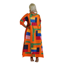 2023 Fashion African 3/4 Sleeve Polyester Plus Size O-Neck Pleated Long Dress Dashiki African Clothes African Dresses for Women