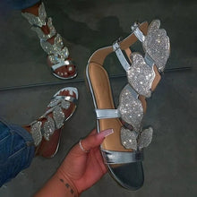 2025 Summer Fashion Sandals for Women Plus Size Butterfly Crystal Gladiator Sandals Comfortable Open Toe Shoes Woman Sandalias