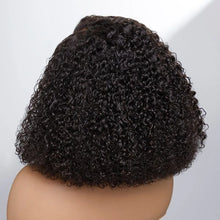 250% Density Short Bob Jerry Curly Human Hair Wig 13x4 Transparent Lace Frontal Wig For Women Brazilian Remy 4x1 Tpart Lace Wig