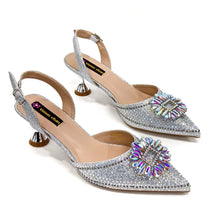 2025 Nigerian Women's Party Shoes and Bags Medium Heel Pointed Toe Elegant Party Footwear With Matching Color Handbag for Women