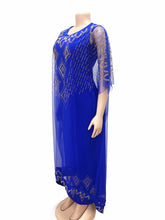 Fake Two-Piece African Dresses for Women 2025 Traditional Nigeria Mesh Hot Drill Caftan Dress Abaya Musulman Robe Femme Clothes