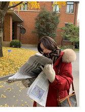 Women's Large Fur Collar Hooded Warm Thick Padded Parka Jacket