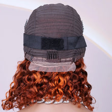 Ginger Orange Brown Colored Water Wave Bob Wigs Transparent 13x4 Lace Front Human Hair Wig For Women P4/350 Highlight Curly Wigs