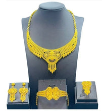 New Bridal Jewelry Set Dubai Necklace Earrings For Women Wedding 24k Gold Plated African Jwellery Bridesmaid Party Gift