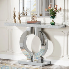 43.3-Inch (110cm)Mirrored Console Table, Modern Entryway Table with Thickened Mirror Finish Tabletop