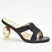 New Arrival Italian Women Shoes Decorated with Rhinestone Open Toe Pumps Luxery Shoes Women Nigerian Women Party Pumps