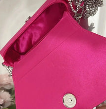 Fashion Heart Rhinestone Women Handbags Luxury Satin Evening Bags for Women Diamonds Designer Shoulder Bag Silk Wedding Clutch