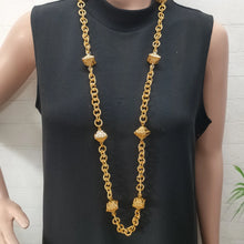 24k golden-plated long chain necklace earring set for women's jewelry in Nigeria