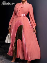 Mlaiscsr Fashion Long Sleeve Maxi Dress with Belt Women Elegant Birthday Party Dance Celebrity Gown Formal Evening Africa Dubai