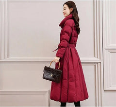 Women's Single Breasted Long Down Winter Jackets