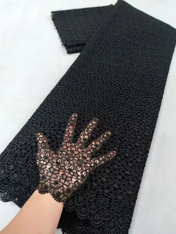 African Nigerian Cotton Wedding Tulle Lace Fabric, Party Dress Sequins for Sewing, Water Soluble, High Quality, 5Yards, XL029