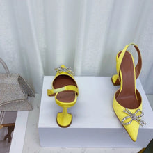 2023 New High Heels Women's Rhinestone Bow Pointy Glasses with Stilettos and Sandals Women.