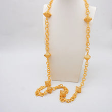 24k golden-plated long chain necklace earring set for women's jewelry in Nigeria