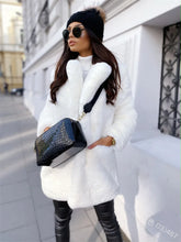 Women's Faux Fur Coat Long Sleeve Lapel Winter Coat